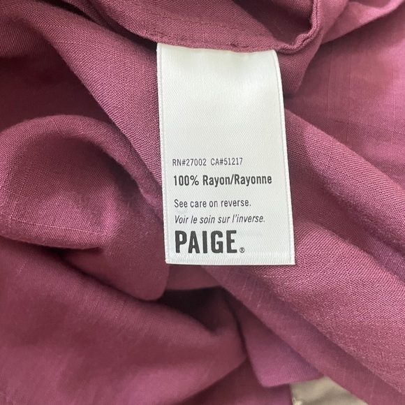 PAIGE Arabeth Cold-Shoulder Silk Blouse Purple Small - Picture 7 of 8